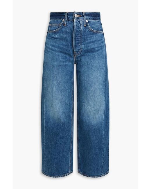 Veronica Beard Blue Ryder High-Rise Barrel-Leg Jeans