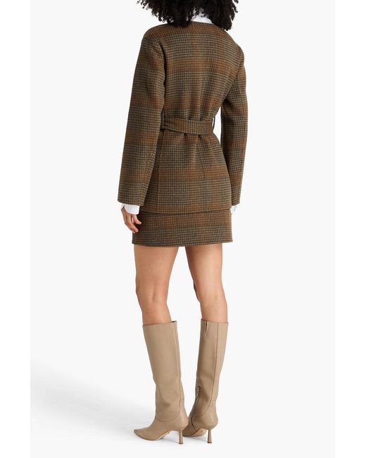 Theory Brown Checked Wool And Cashmere-Blend Jacket