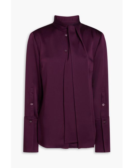 Jonathan Simkhai Purple Candela Crepe-Satin Blouse