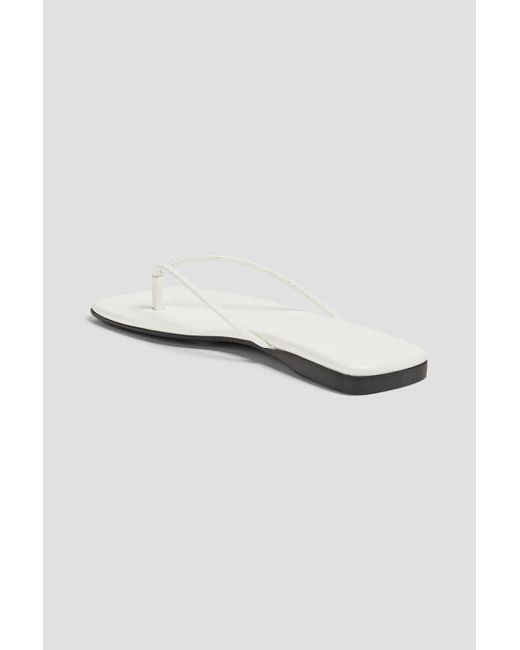 By Malene Birger Tevisa Leather Flip Flops in White | Lyst