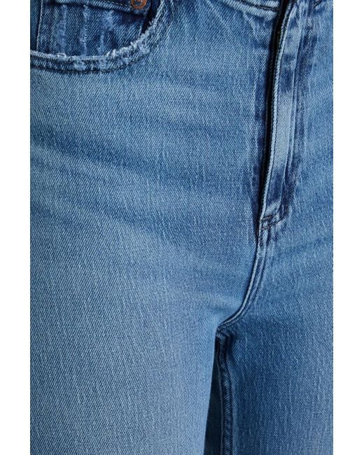 Rag & Bone Blue Peyton halbhohe bootcut-jeans in distressed-optik