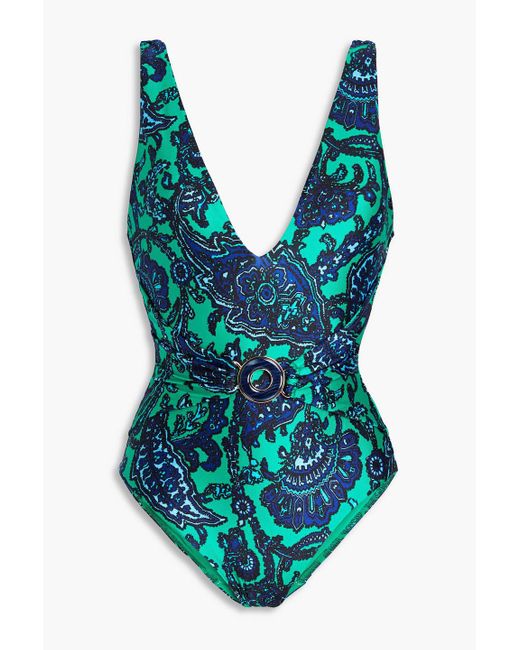 Zimmermann Blue Paisley-print Swimsuit