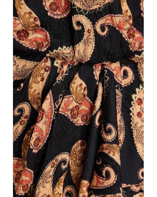 Saloni Natural Paisley-print Jacquard Mini Dress