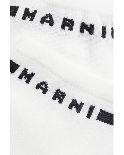 Marni White Jacquard Socks