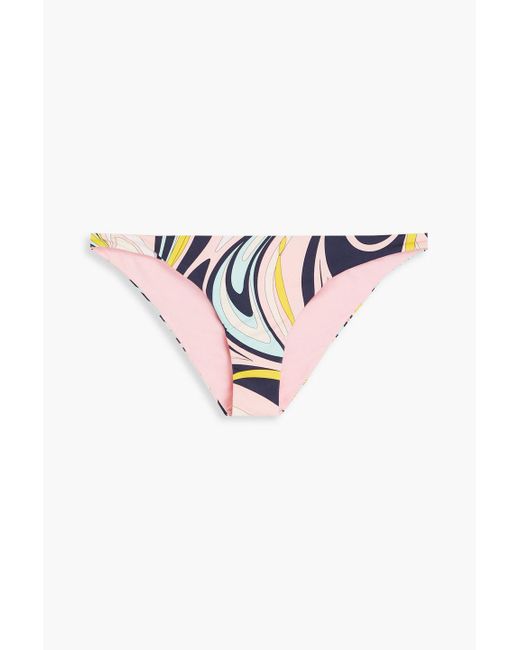 Emilio Pucci Pink Tief sitzendes bikini-höschen mit print