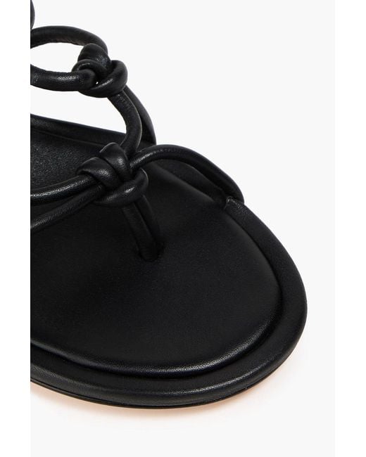 STUDIO AMELIA Black Net 90 Knotted Leather Mules