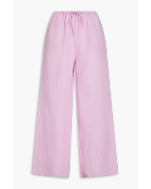 Onia Pink Hose mit weitem bein aus einer leinenmischung