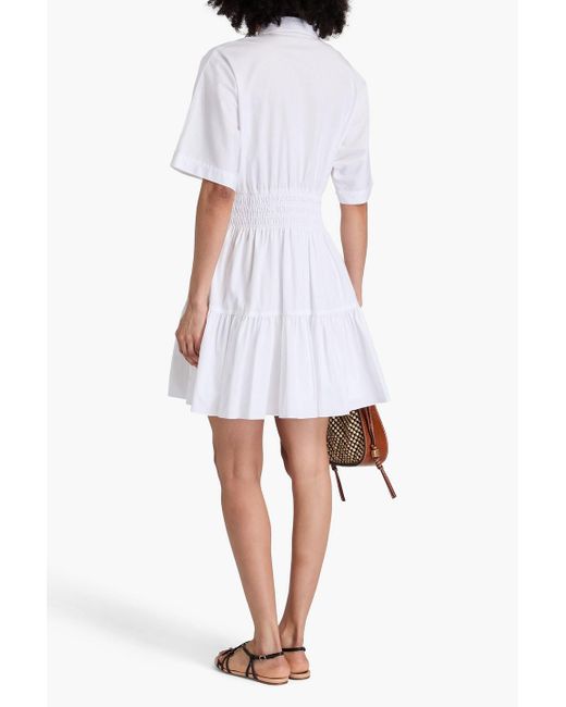 Veronica Beard White Greta hemdkleid in minilänge aus popeline aus einer baumwollmischung