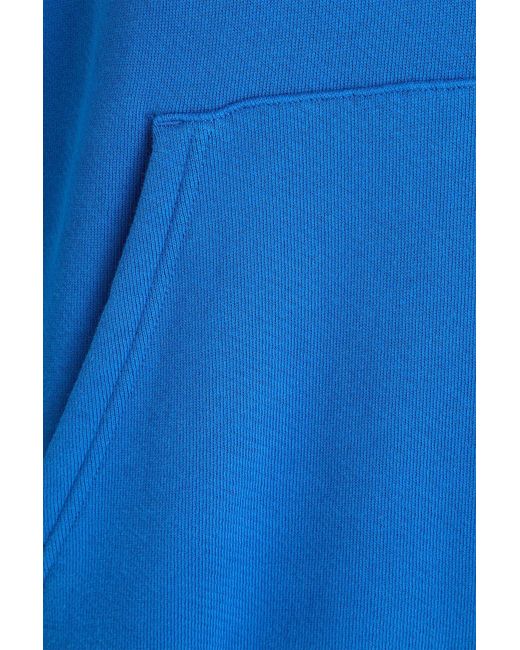 Off-White c/o Virgil Abloh Blue Printed French Cotton-Terry Hoodie for men