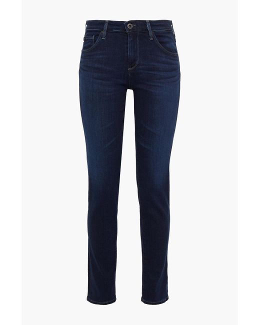 AG Jeans Blue Prima Mid-rise Skinny Jeans