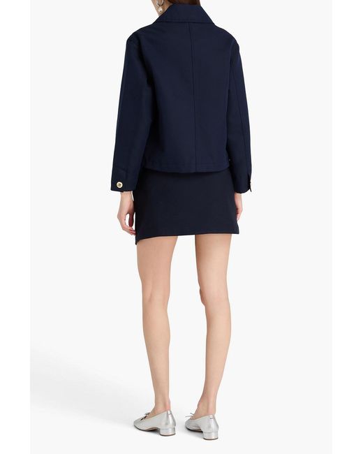 Sandro Blue Cotton-blend Twill Jacket