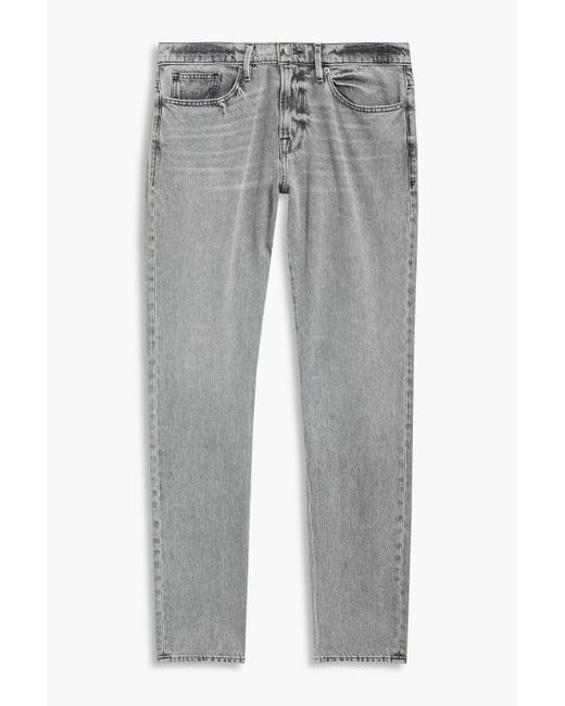 FRAME Gray Slim-fit Bleached Denim Jeans for men