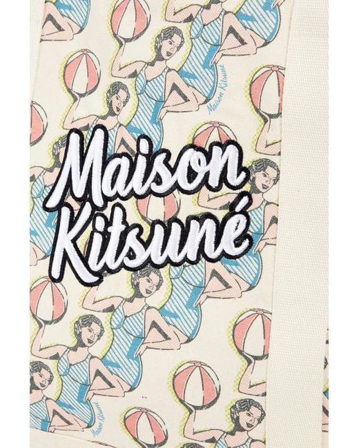 Maison Kitsuné White Printed Canvas Tote for men
