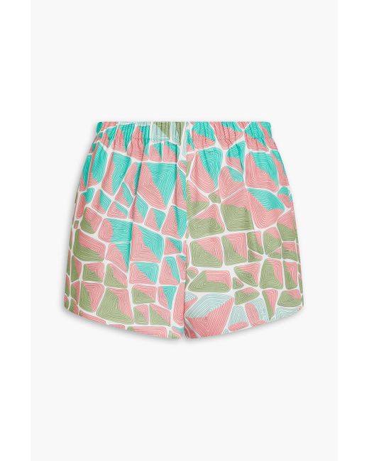 Emilio Pucci Green Bedruckte shorts aus baumwollpopeline
