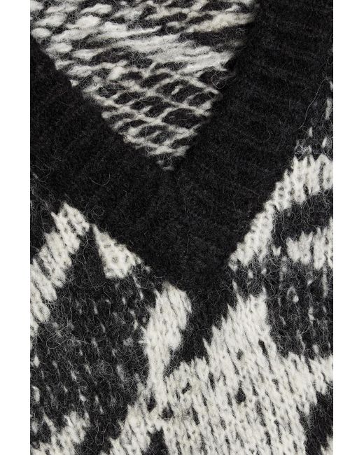 Rag & Bone Black Edith pullover aus jacquard-strick mit hahnentrittmuster