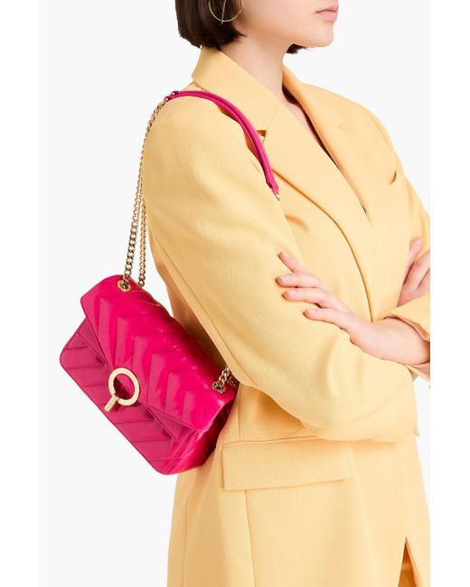 Sandro Pink Schultertasche aus gestepptem leder