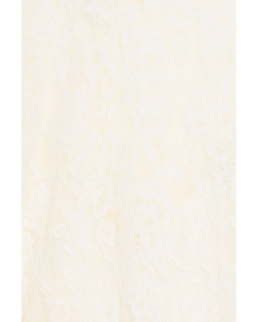 Zimmermann White Ruffled Cotton-Blend Lace Midi Dress