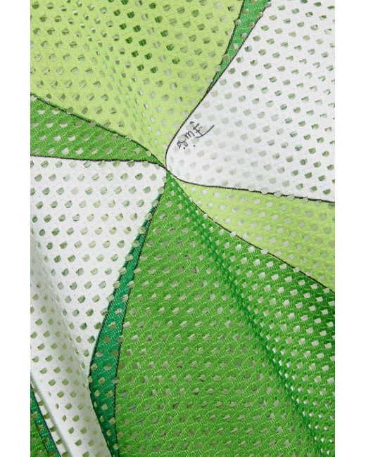 Emilio Pucci Green Printed Mesh Maxi Dress