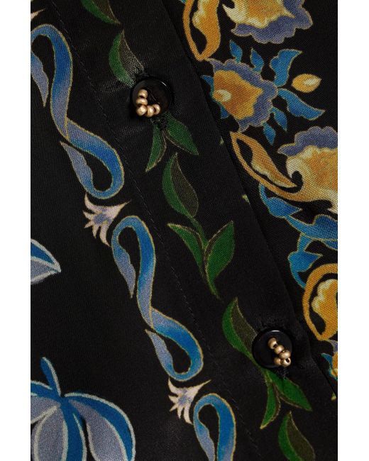 Farm Rio Green Printed Satin Shirt