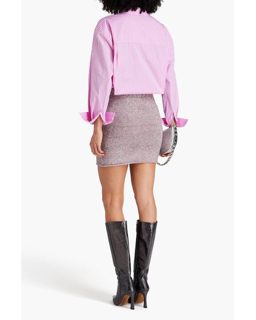 IRO Pink Chris Metallic Knitted Mini Skirt