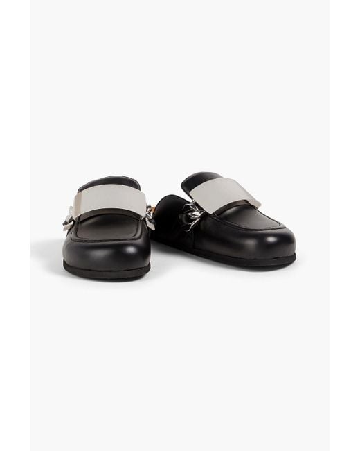 J.W. Anderson Black Embellished Leather Slippers