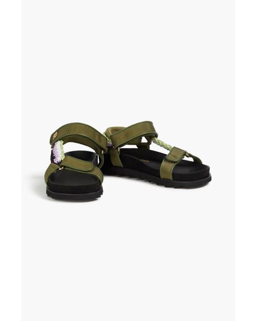 Sandro Black Braided Cord And Webbing Sandals