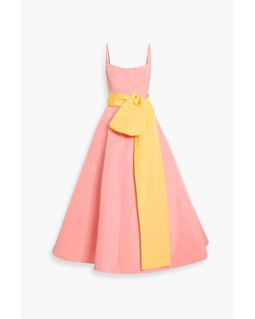 Carolina Herrera Pink Belted Silk-Faille Gown