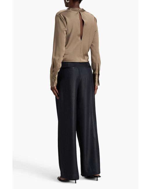 A.Emery Brown Aitken Draped Satin Blouse
