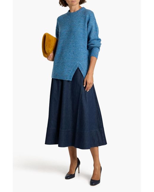 Tibi Blue Denim Midi Skirt