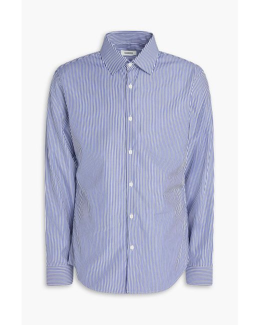 Sandro Blue Striped Cotton-Poplin Shirt for men