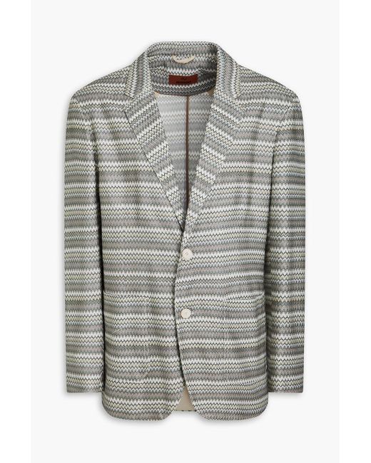 Missoni Gray Crochet-knit Blazer for men