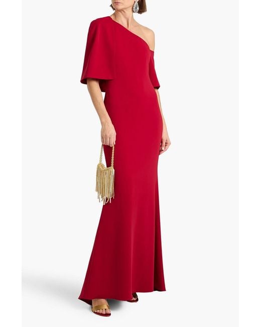 badgley mischka dress red Badgley Mischka Luxe Coat Dress Gown, Size: 0 in Red