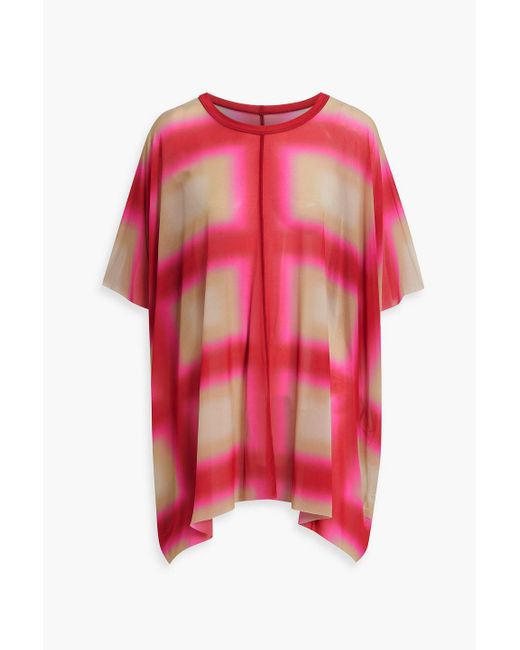 Rick Owens Pink Printed Cupro-blend Jersey T-shirt