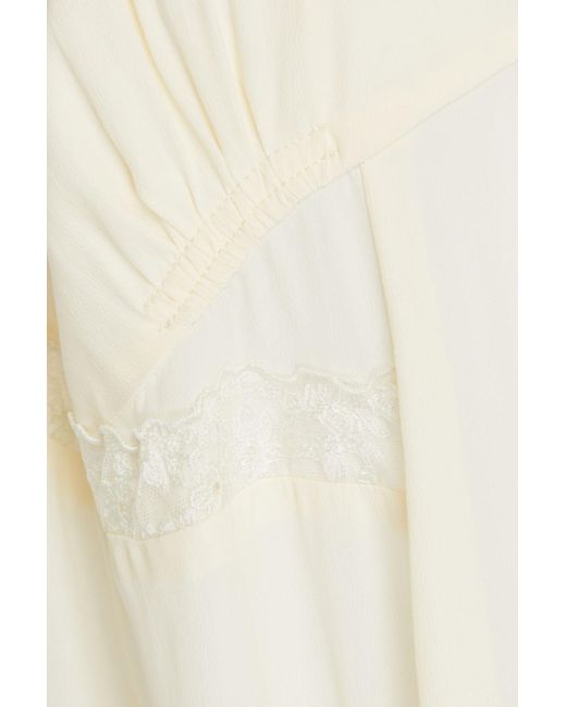 Simone Rocha White Oversized-midikleid aus krepon mit einsätzen aus baumwoll-jersey