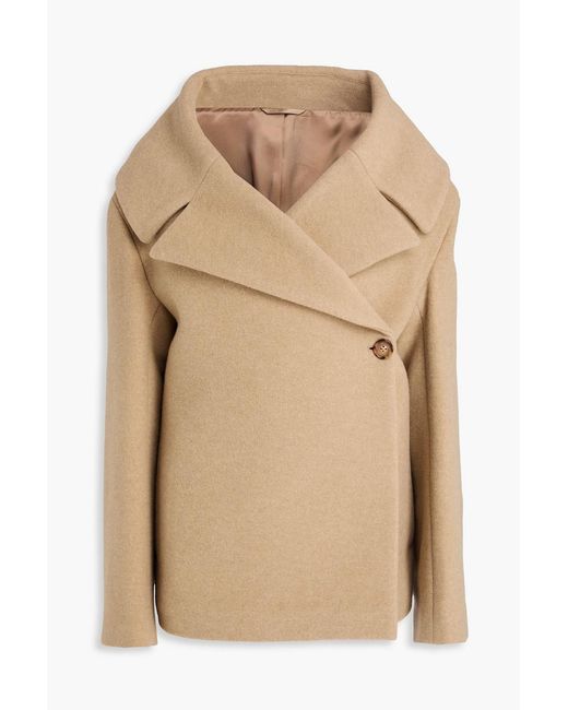 Totême  Natural Double-Breasted Wool-Blend Felt Jacket