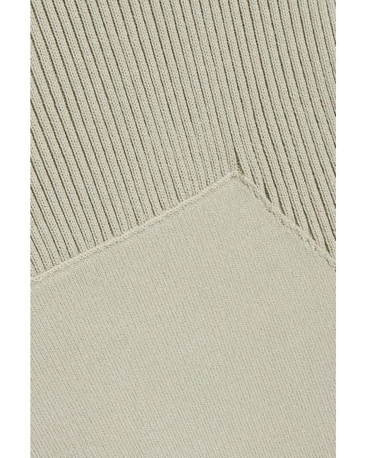 Rick Owens White Column Cutout Stretch-Knit Midi Dress