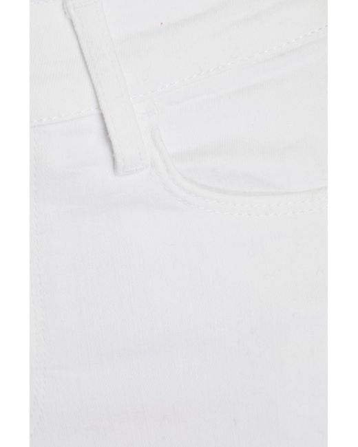 FRAME White Le Palazzo Cropped High-rise Flared Jeans