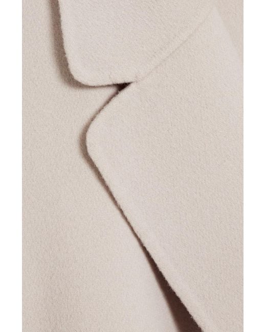 Max Mara White Esturia Belted Wool-Felt Coat