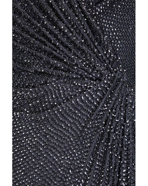 Jenny Packham Gray Wrap-effect Embellished Georgette Gown
