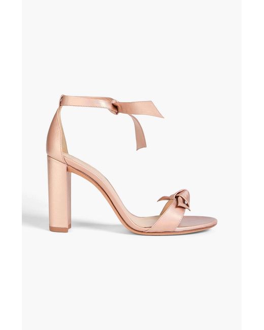 Alexandre Birman Pink Clarita Bow-detailed Iridescent Leather Sandals