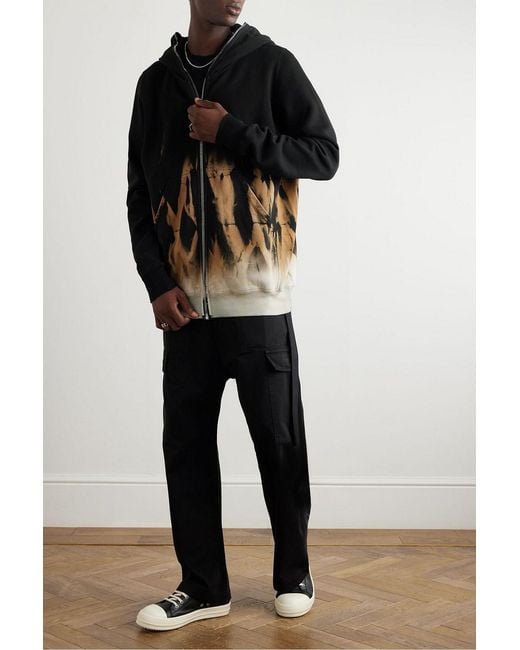 Rick Owens Black Oversized Printed Cotton-Jersey Hoodie for men