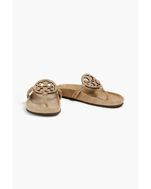 Tory Burch White Stingray-effect Leather Sandals
