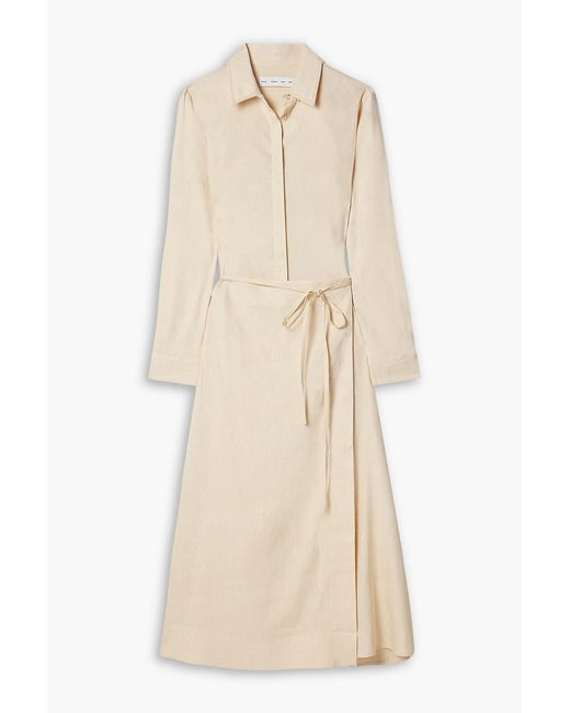 Proenza Schouler Natural Lato Linen-Blend Midi Wrap Dress