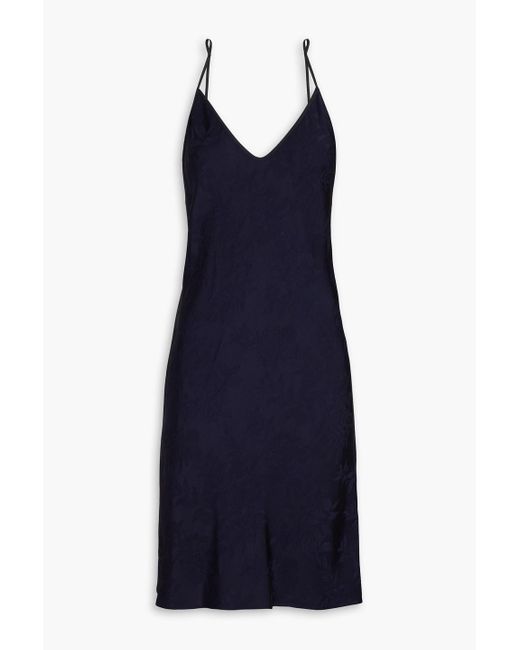 Victoria Beckham Blue Satin-jacquard Nightdress