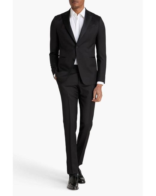 Canali Black Wool And Mohair-blend Twill Suit for men
