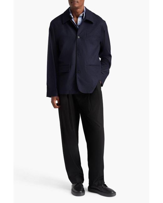 Officine Generale Blue Niro Wool-Felt Jacket for men