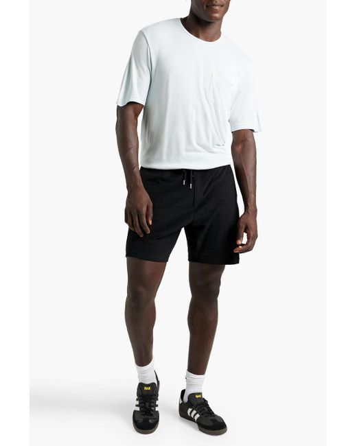 Frescobol Carioca Shorts aus frottee aus einer baumwoll-lyocell-leinenmischung mit tunnelzug in Black für Herren