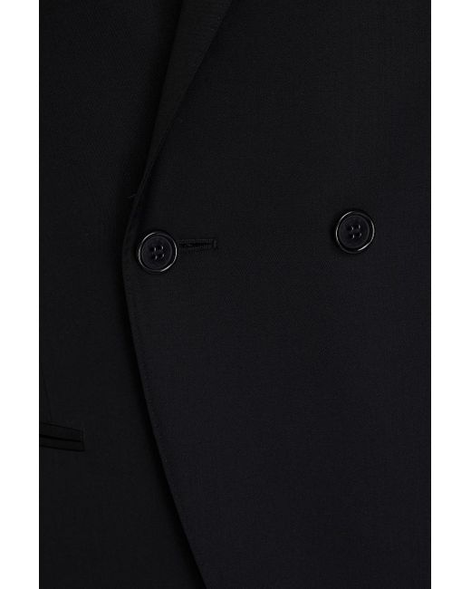Canali Black Double-breasted Wool Blazer for men