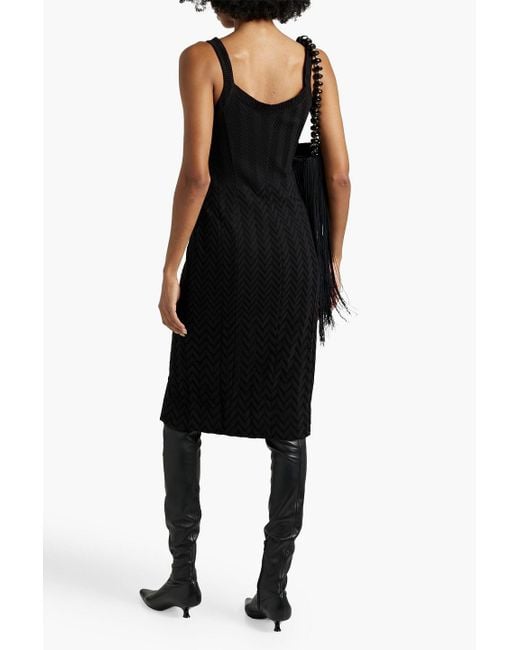 Missoni Black Kleid aus häkelstrick aus einer baumwollmischung mit zierknöpfen
