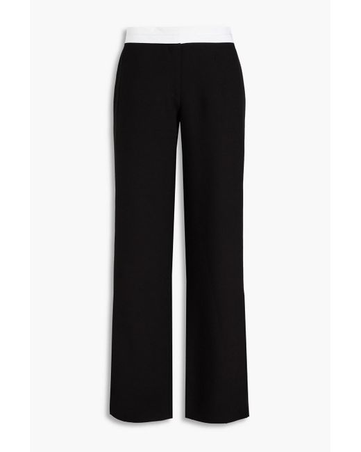 Victoria Beckham Black Satin-crepe Wide-leg Pants